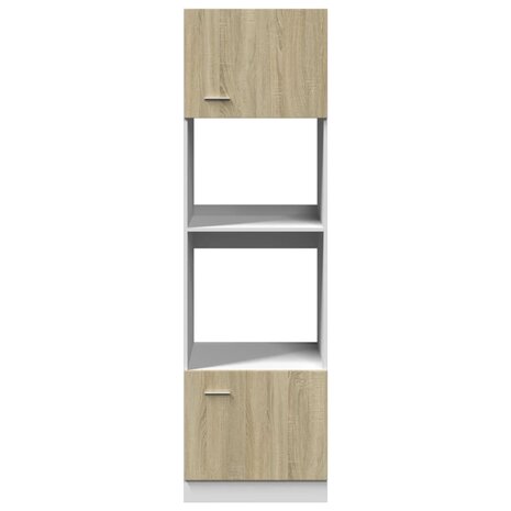 Magnetronkast Lyon 60x57x207 cm bewerkt hout sonoma eikenkleurig 5