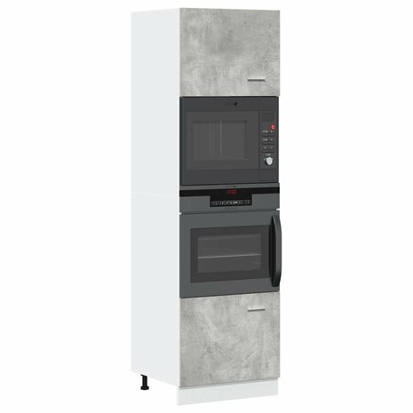 Magnetronkast Lyon 60x57x207 cm bewerkt hout betongrijs 1