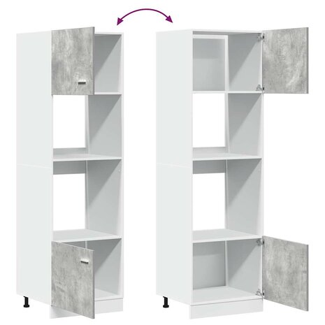 Magnetronkast Lyon 60x57x207 cm bewerkt hout betongrijs 8
