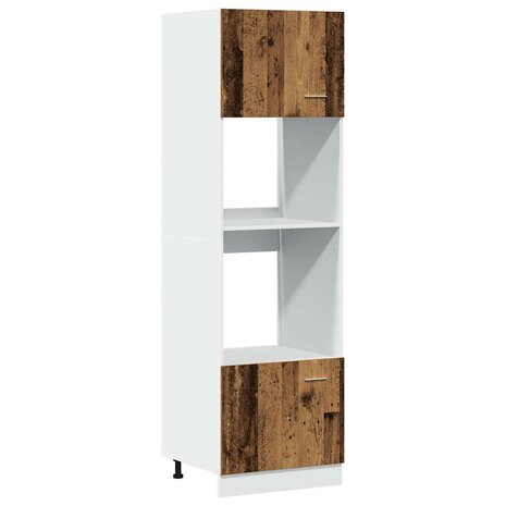 Magnetronkast Lyon 60x57x207 cm bewerkt hout oud houtkleurig 2