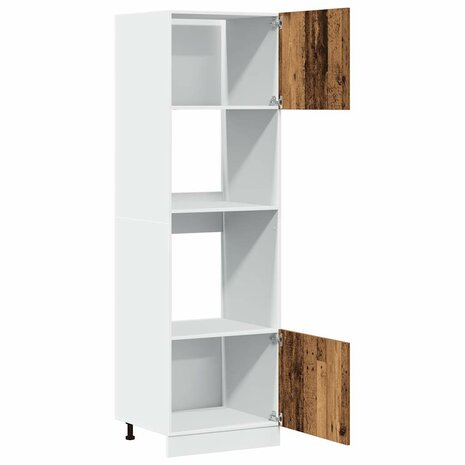 Magnetronkast Lyon 60x57x207 cm bewerkt hout oud houtkleurig 4
