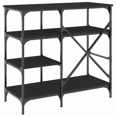 Bakkersrek 90x40x84 cm bewerkt hout en metaal zwart 6