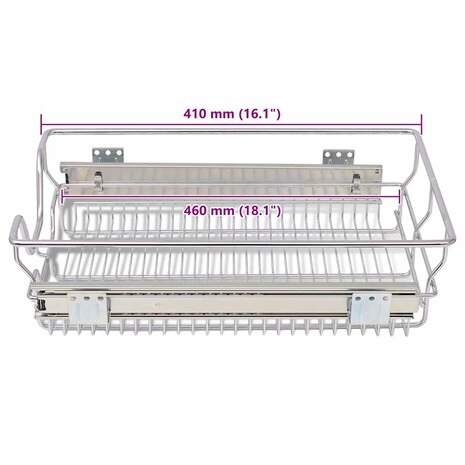 Draadmanden uittrekbaar 2 st 400 mm zilverkleurig 9