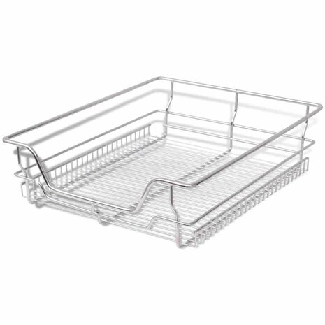 Draadmanden uittrekbaar 2 st 500 mm zilverkleurig 3