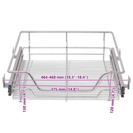 Draadmanden uittrekbaar 2 st 500 mm zilverkleurig 8
