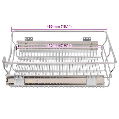 Draadmanden uittrekbaar 2 st 500 mm zilverkleurig 9
