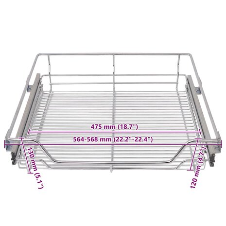 Draadmanden uittrekbaar 2 st 600 mm zilverkleurig 8