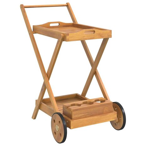 Serveerwagen 54x87x90 cm massief acaciahout 2