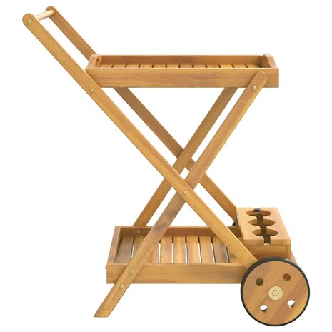Serveerwagen 54x87x90 cm massief acaciahout 5