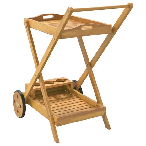 Serveerwagen 54x87x90 cm massief acaciahout 6