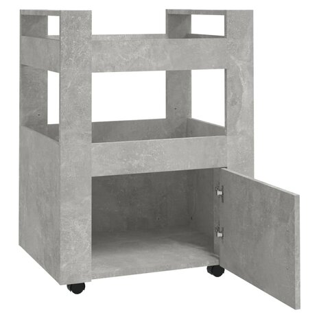 Keukentrolley 60x45x80 cm bewerkt hout betongrijs 6