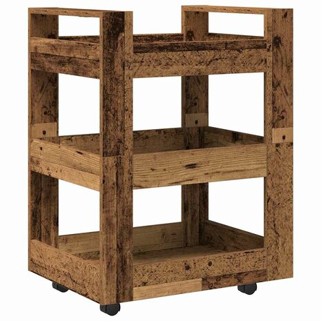 Keukentrolley Eikenhout 60 x 45 x 80 cm Bewerkt hout 2