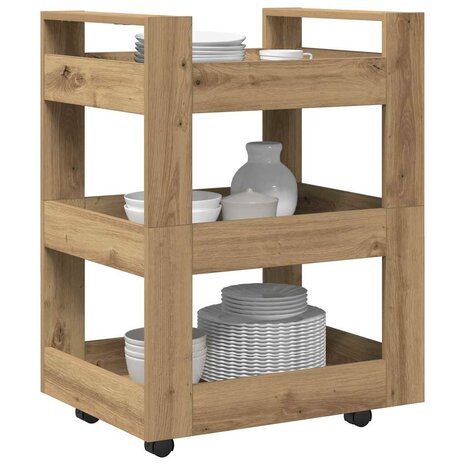 Keukentrolley Artisan Eiken 60 x 45 x 80 cm Bewerkt hout 3