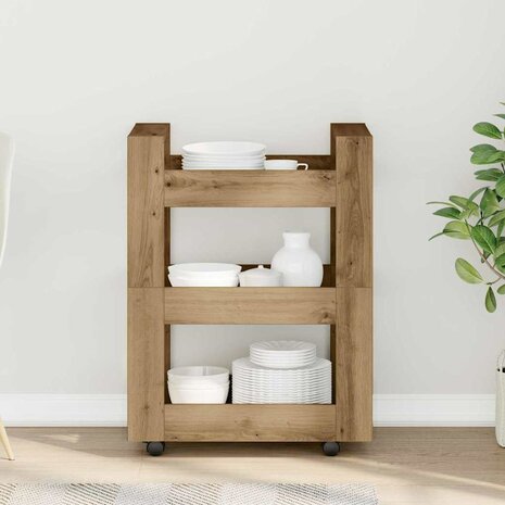 Keukentrolley Artisan Eiken 60 x 45 x 80 cm Bewerkt hout 4