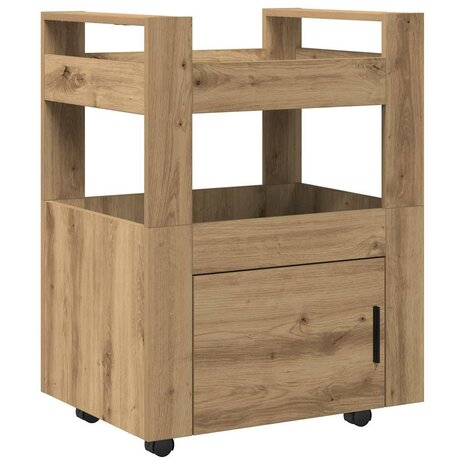 Keukentrolley artisanaal eikenkleurig 60 x 45 x 80 cm 2