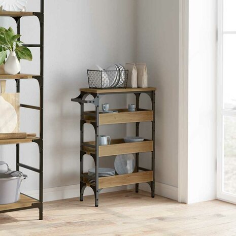 Keukentrolley Artisan Eiken 53 x 20 x 76 cm Bewerkt hout 4