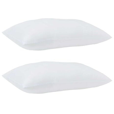 Hoofdkussen met kussen 2 pcs Wit 61 x 41 x 20 cm Polyester 4