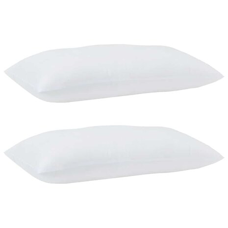 Hoofdkussen met kussen 2 pcs Wit 61 x 41 x 20 cm Polyester 4