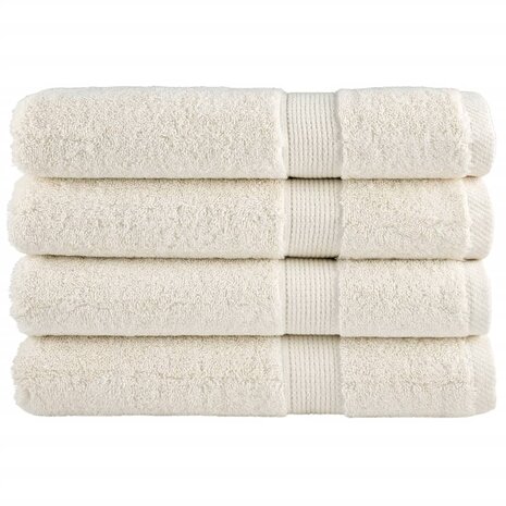 Saunadoeken SOLUND 4 st 600 g/m&sup2; 80x200 cm cr&egrave;mekleurig 1