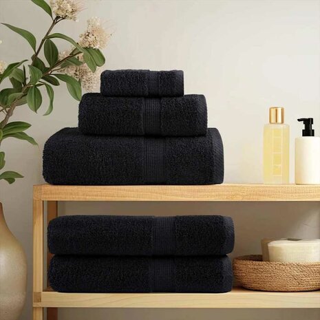 Gastendoek SOLUND 4 pcs Zwart 15 x 21 cm 550 gsm 1