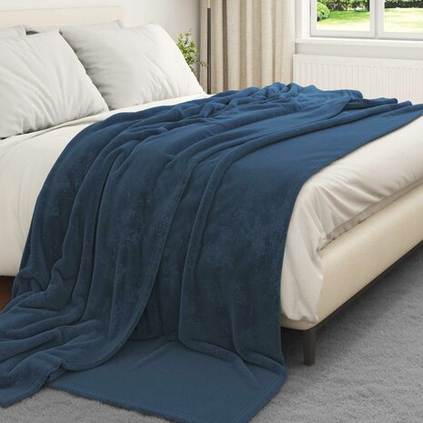 Gooi Deken Marineblauw 220 x 240 cm Fleece 3