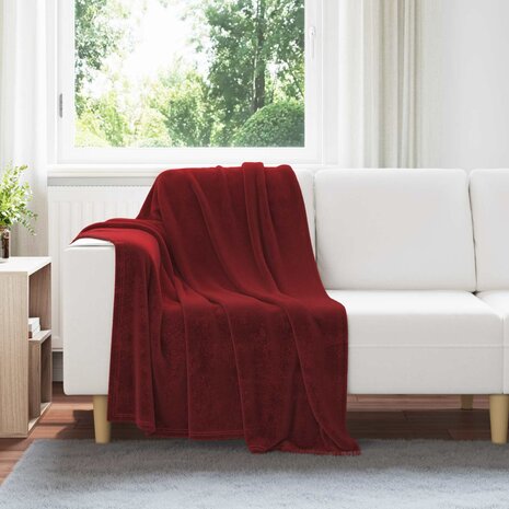 Gooi Deken Bordeaux Rood 130 x 150 cm Fleece 1