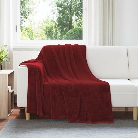 Gooi Deken Bordeaux Rood 150 x 200 cm Fleece 1