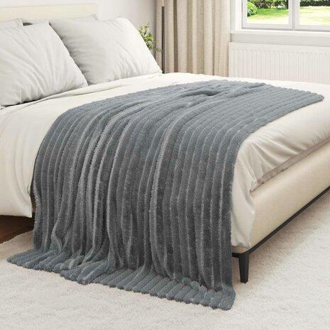 Gooi Deken Donkergrijs 200 x 150 cm Fleece 3
