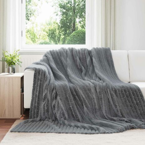 Gooi Deken Donkergrijs 240 x 220 cm Fleece 1