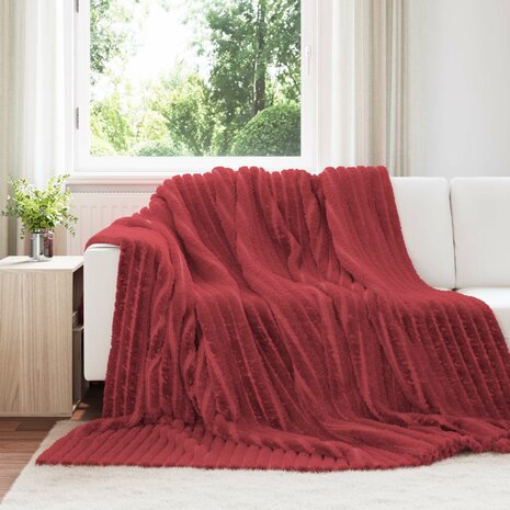 Gooi Deken Bordeaux Rood 240 x 220 cm Fleece 1