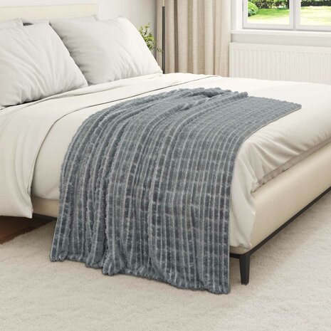 Gooi Deken Donkergrijs 150 x 130 cm Fleece 3