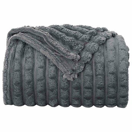 Gooi Deken Donkergrijs 200 x 150 cm Fleece 4