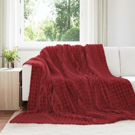 Gooi Deken Bordeaux Rood 240 x 220 cm Fleece 1