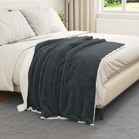 Gooi Deken Donkergrijs 130 x 150 cm Fleece 3