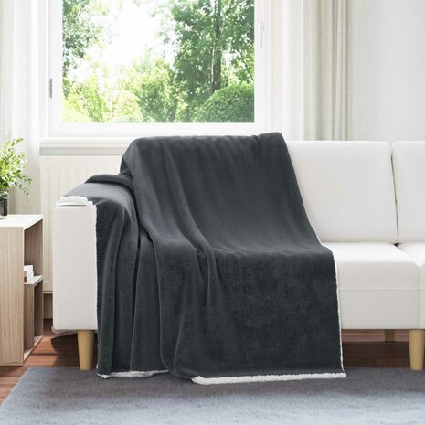 Gooi Deken Donkergrijs 150 x 200 cm Fleece 1