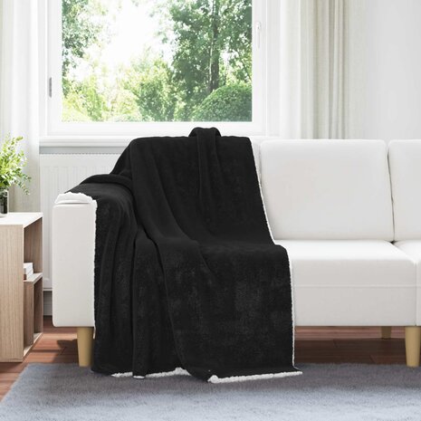 Gooi Deken Zwart 130 x 150 cm Fleece 1