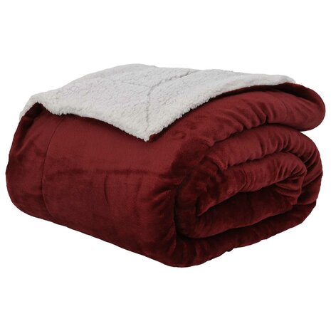 Gooi Deken Bordeaux Rood 150 x 200 cm Fleece 2