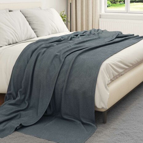 Gooi Deken Donkergrijs 270 x 240 cm Fleece 3