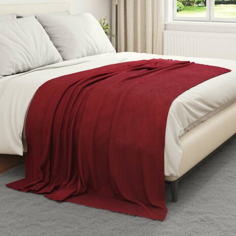 Gooi Deken Bordeaux Rood 200 x 150 cm Fleece 3