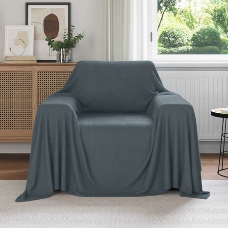 Gooi Deken Donkergrijs 210 x 140 cm Fleece 1