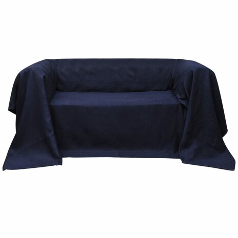 Bankhoes microsuede marineblauw 270 x 350 cm 1