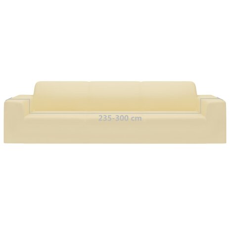 Vierzitsbankhoes stretch polyester jersey cr&egrave;mekleurig 7