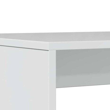 3-delige Eettafel en bankenset bewerkt hout hoogglans wit 8