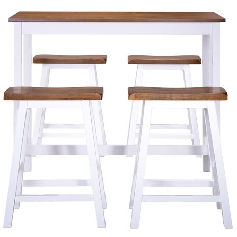 Bartafel- en krukkenset massief hout 5-delig  4