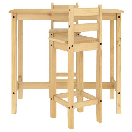 3-delige Barset massief grenenhout 4