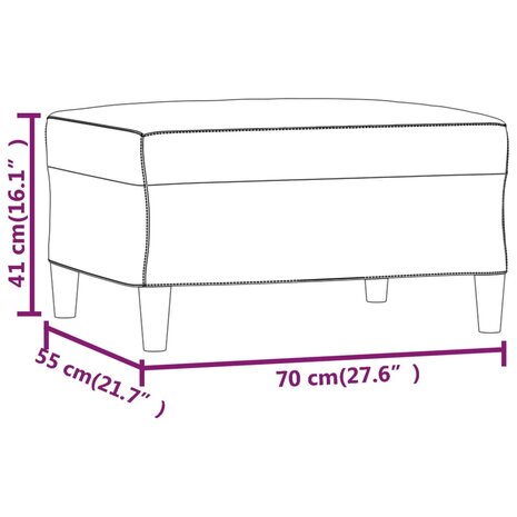 Voetenbank 70x55x41 cm kunstleer cr&egrave;mekleurig 7