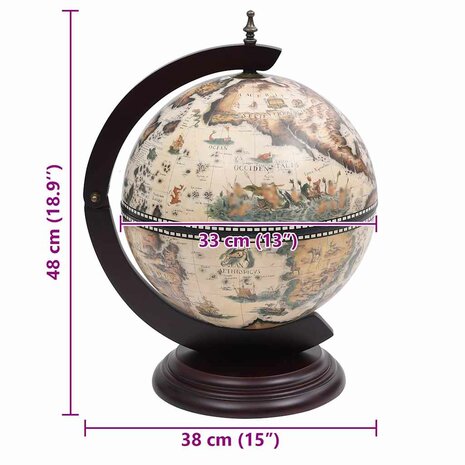 Globebar tafelmodel eucalyptushout wit 6