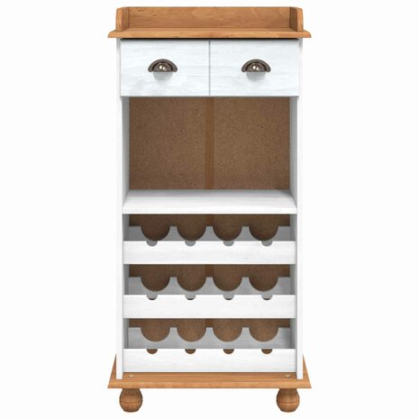 Wijnkast ASKIM Wit met Honingtopp 57 x 37 x 114 cm 4
