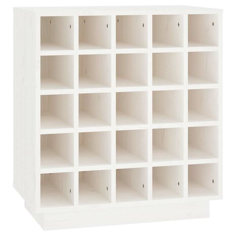 Wijnkast 55,5x34x61 cm massief grenenhout wit 2
