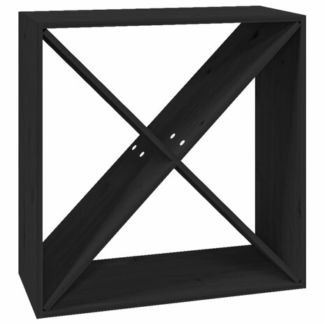 Wijnkast 62x25x62 cm massief grenenhout zwart 2